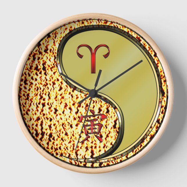 Widder & Metallener Tiger Uhr (Vorderseite)