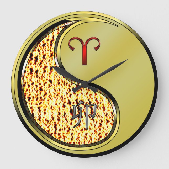Widder & Metallinchen Große Wanduhr (Vorderseite)