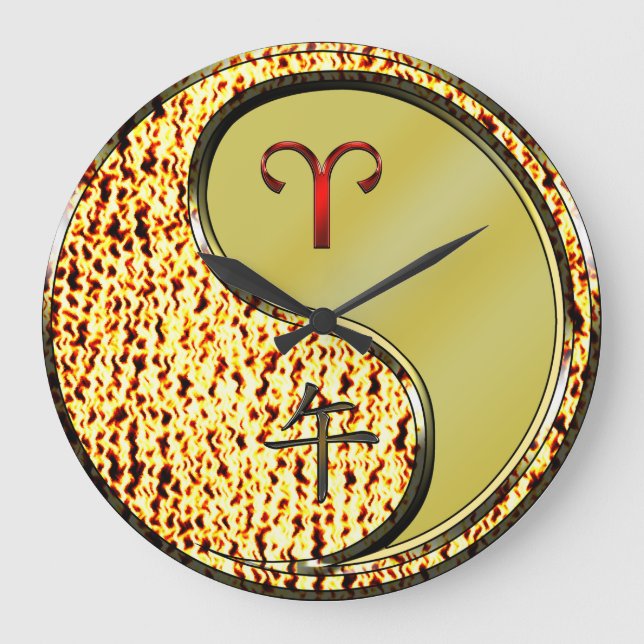 Widder & Metallpferd Große Wanduhr (Vorderseite)