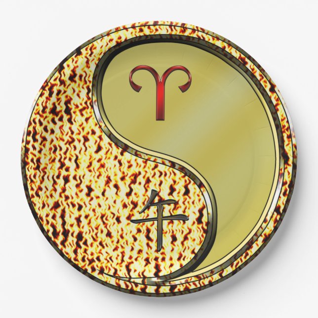 Widder & Metallpferd Pappteller (Vorderseite)