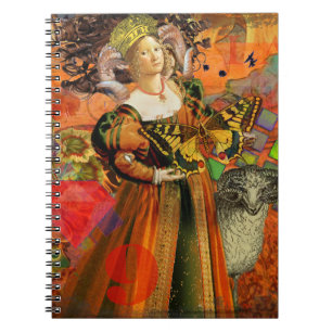 Widder Orange Frau: Gothic Widder Antike Kunst Col Notizblock