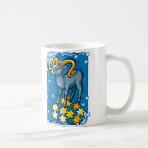 Widder rammen im nächtlichen Himmel mit Sternen Tasse