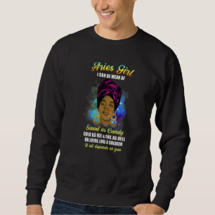 Widder Schwarzes Afro-Mädchen Sternzeichen Horosko Sweatshirt