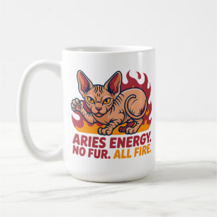 Widder Sphynx-Katze Feuer Sternzeichen Energie Kun Kaffeetasse