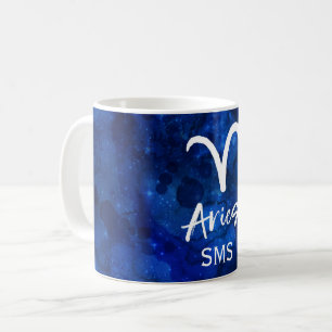 Widder-Sternbild Blaue Galaxie Monogramm Kaffeetasse