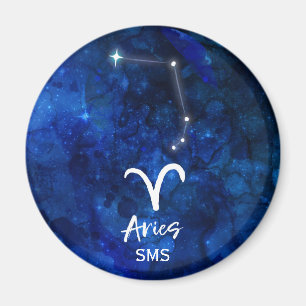 Widder-Sternbild Blaue Galaxie Monogramm Magnet