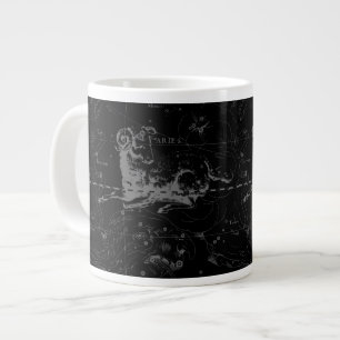 Widder-Sternbild Hevelius Vintage auf Schwarz Jumbo-Tasse
