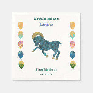 Widder Sternzeichen 1. Geburtstag Ballons & Künstl Serviette