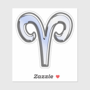 Widder-Sternzeichen Blaue digitale Kunst Aufkleber