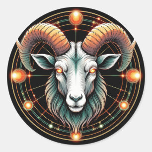 ♈ Widder-Sternzeichen Fettes Astrologie-Symbol ♈ Runder Aufkleber