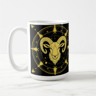 ♈ Widder Sternzeichen Kaffeetasse Golden Astrologi