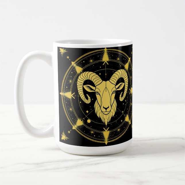 ♈ Widder Sternzeichen Kaffeetasse Golden Astrologi (Links)