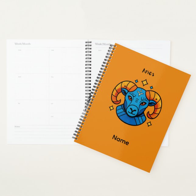 Widder-Sternzeichen Pop Art Retro-Widder-Illustrat Planer (Anzeige)