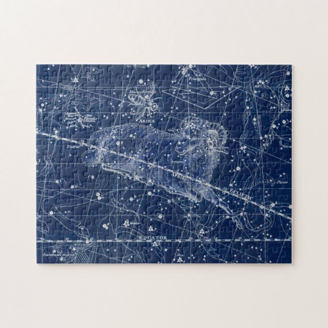 Widder-Sternzeichen-Vintage-Illustration Puzzle (Horizontal)