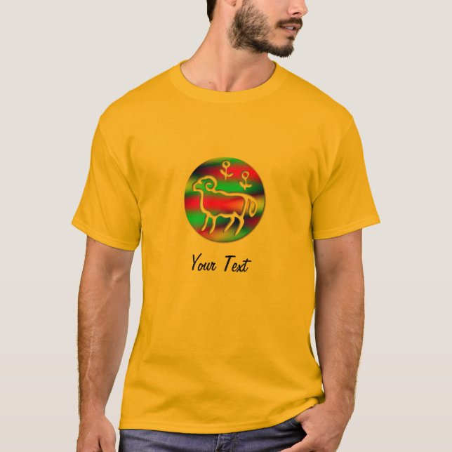 Widder-Tierkreis-Stern-Zeichen-Farbaura T-Shirt (Vorderseite)