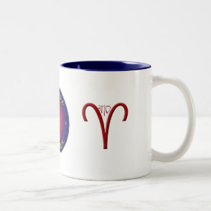Widder-Tierkreis-Symbol-Tasse Zweifarbige Tasse