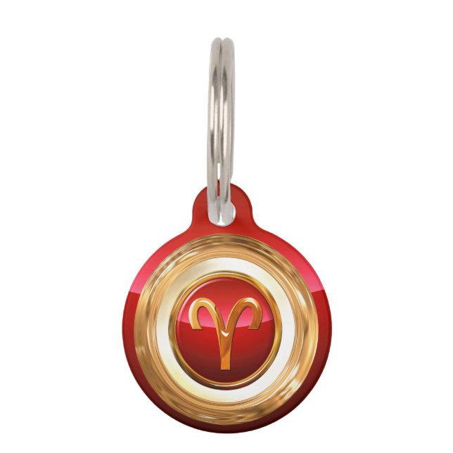 Widder-Tierkreis-Zeichen Haustiermarke (Vorderseite)