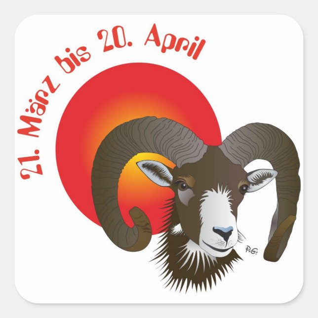 Widder - Tierkreiszeichen Aufkleber (Vorderseite)