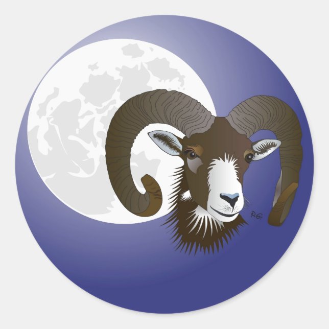 Widder - Tierkreiszeichen Aufkleber (Vorderseite)