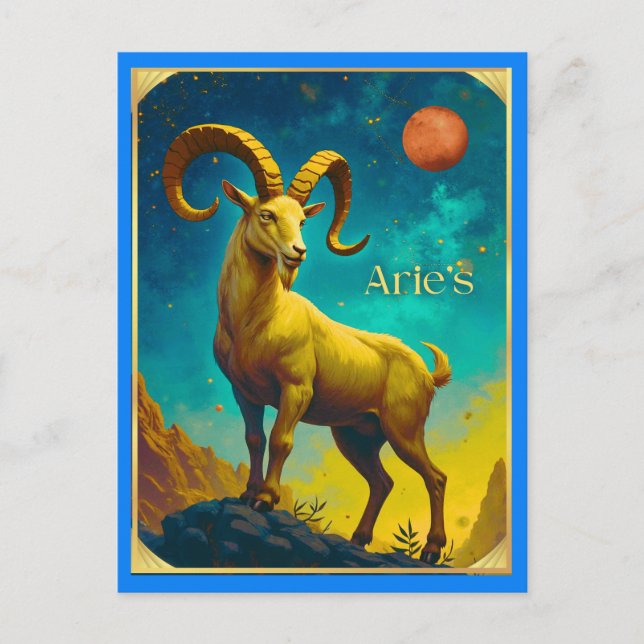 Widder Tierkreiszeichen Postkarte (Vorderseite)