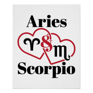 Widder und Skorpion Paar Sternzeichen Astrologie H Poster