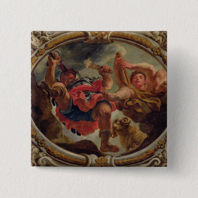 Widder, von den Zeichen des Tierkreises Button (Vorderseite)