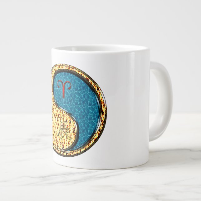 Widder & Wasser-Drache Jumbo-Tasse (Vorderseite Rechts)