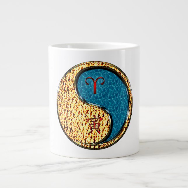 Widder & Wasser-Tiger Jumbo-Tasse (Vorderseite)