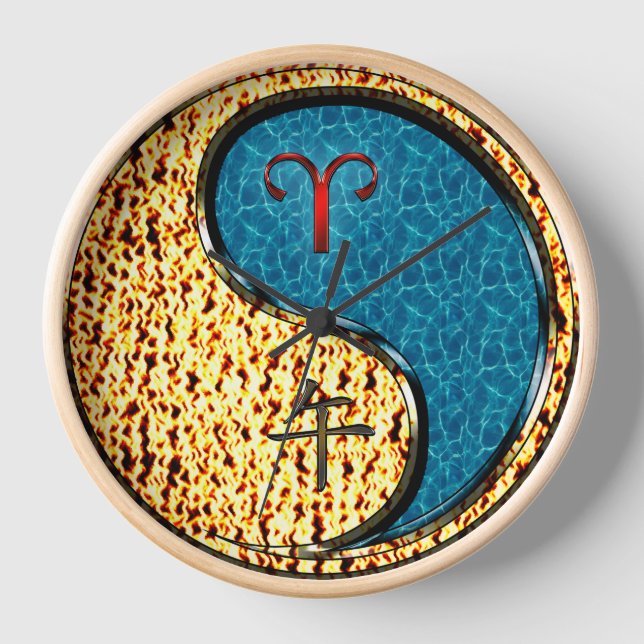 Widder & Wasserpferd Uhr (Vorderseite)
