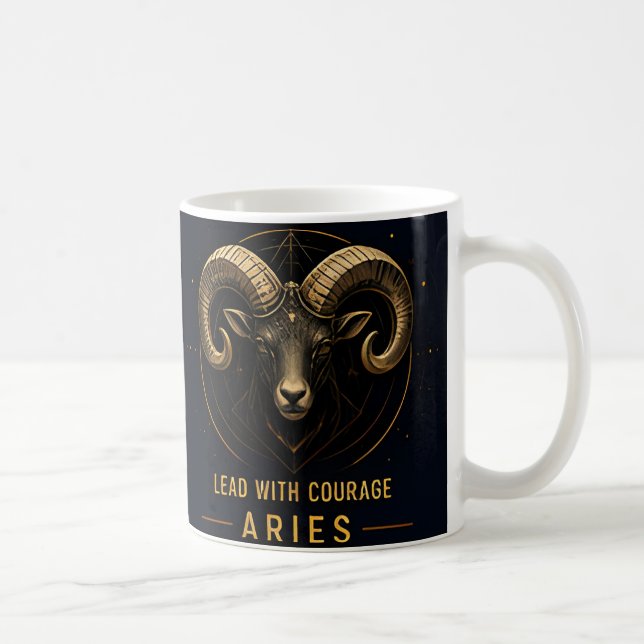 Widder-Widder-Symbol Starke Tapferkeit Astrologie- Kaffeetasse (Rechts)