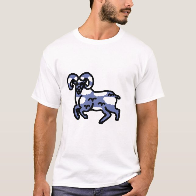 Widder-Ziegen-Zodiac-Shirt – Starke Widder-Energie T-Shirt (Vorderseite)