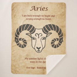 Widder-Zodiac-Design mit kühnen Widder-Affirmation Sherpadecke