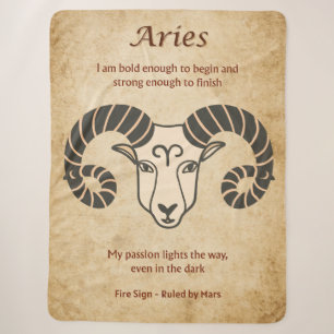 Widder-Zodiac-Design mit kühnen Widder-Affirmation Sherpadecke