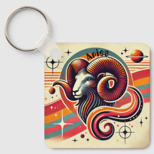 Widder-Zodiac-Metallschlüsselanhänger im Retro-Des Schlüsselanhänger