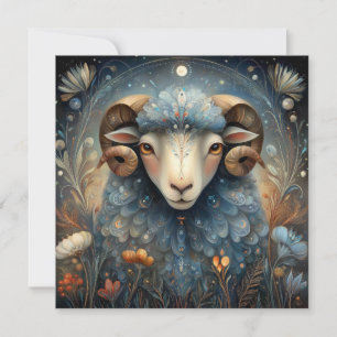Widder Zodiac Sternzeichen Astrologie Geburtstag Karte