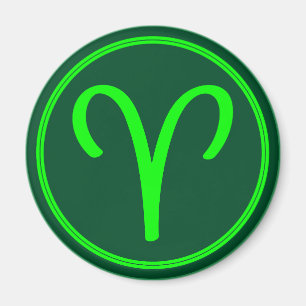 Widder-Zodiac-Symbol grüner Kontrast Magnet