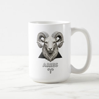 Widder-Zodiac-Widder Klassisch Schwarz Weiß Astrol Kaffeetasse