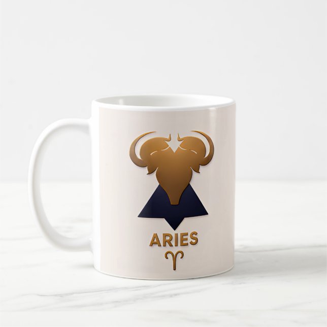 Widder-Zodiak-Dekor Astrologie-Geschenk Kaffeetasse (Links)