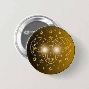 Widder-Zodiak-Emblem Minimales Himmelssymbol Button