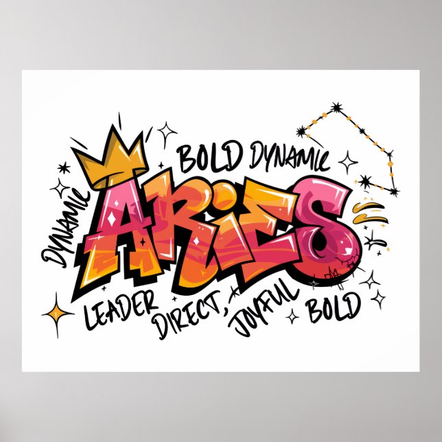 Widder-Zodiak-Graffiti  Poster (Vorne)