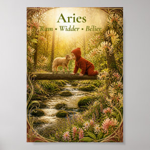 Widder-Zodiak-Kunst   Traumhafte Astrologie-Kollek Poster