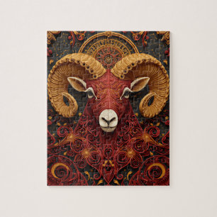 Widder-Zodiak-Papier-Quilling Puzzle