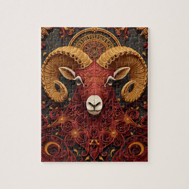 Widder-Zodiak-Papier-Quilling Puzzle (Vertikal)