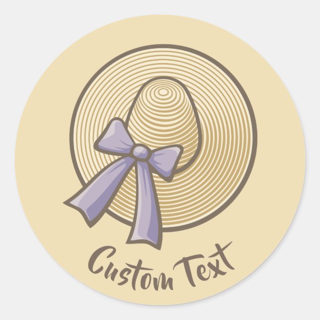 Wide Brimmed Hat Beige Runder Aufkleber (Vorderseite)