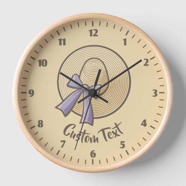 Wide Brimmed Hat Beige Uhr (Vorderseite)