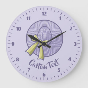 Wide Brimmed Hat Lilac Große Wanduhr