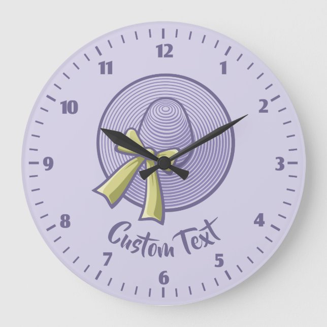 Wide Brimmed Hat Lilac Große Wanduhr (Vorderseite)