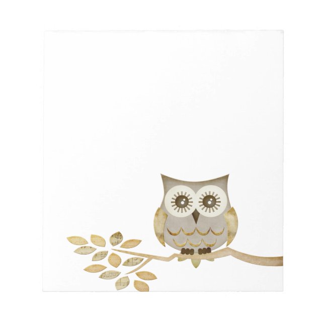 Wide Eyes Owl im Baumkommentar Notizblock (Vorderseite)