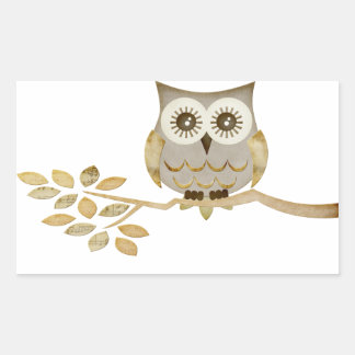 Wide Eyes Owl in Baum Sticker