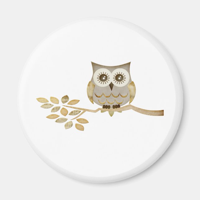 Wide Eyes Owl in Tree Magnet (Vorne)